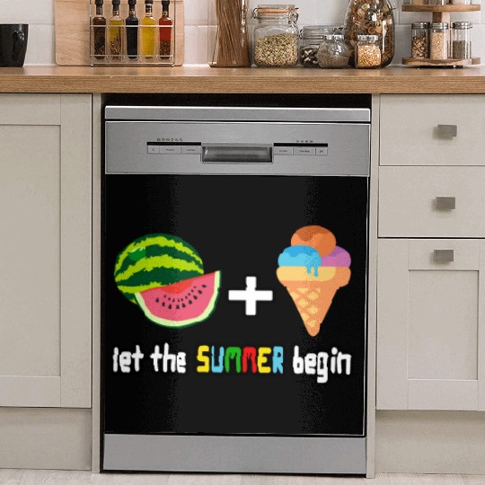 summer cool watermelon, ice cream vacation holiday Dish Washer Covers