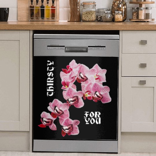 Orchid flower teeth creepy Orchid flower teeth cre Dish Washer Covers