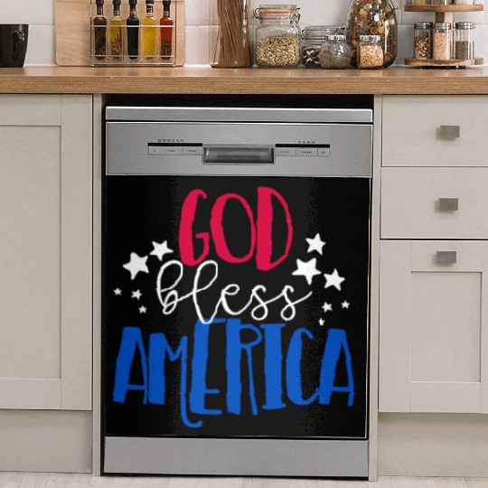 God Bless America Patriotic American 4th of Julygo Dish Washer Covers