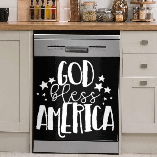 God Bless America Patriotic American 4th of Julygo Dish Washer Covers
