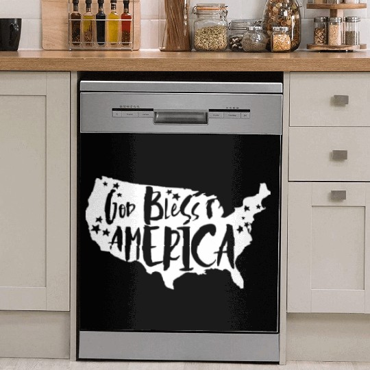 God Bless America USA Map Patriotic 4th of Julygod Dish Washer Covers