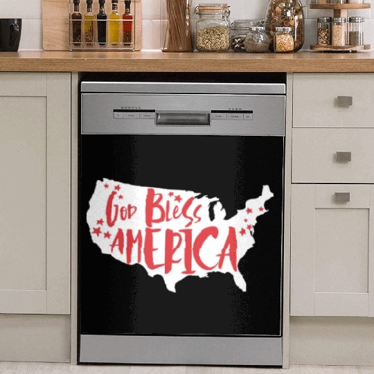 God Bless America USA Map Patriotic 4th of Julygod Dish Washer Covers