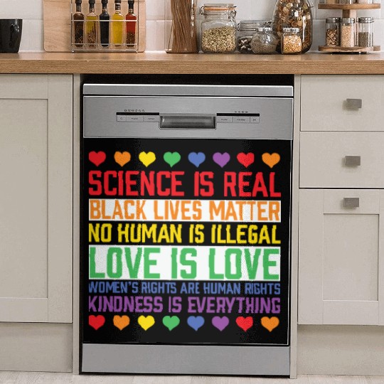 LBGT Flag Gay Pride Human Science is Real Dish Washer Covers