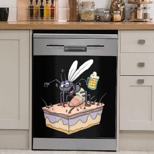Insect Mosquito Drinking Beer Mosquitoes Dish Washer Covers