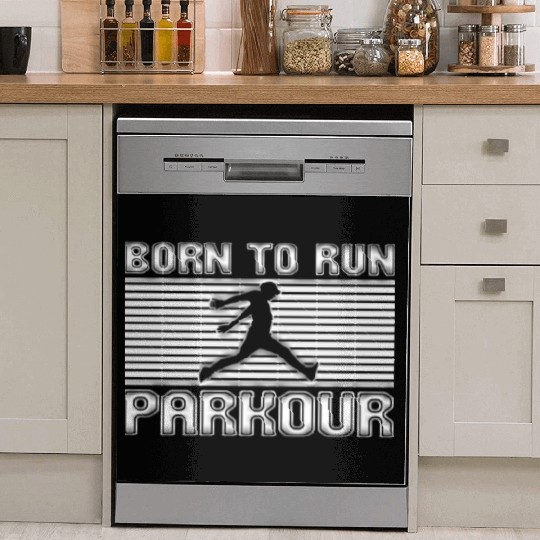 born to run parkour Dish Washer Covers