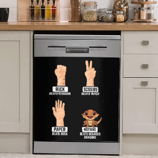 Rock Paper Scissors Nothing Beats Bearded Dragons Dish Washer Covers