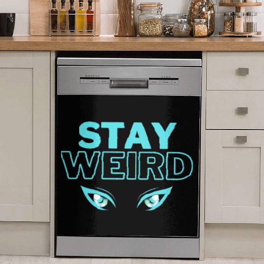 stay weird teal blue Dish Washer Covers