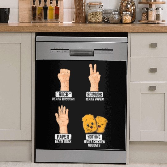 Rock Paper Scissors Nothing Beats Chicken Nuggets Dish Washer Covers