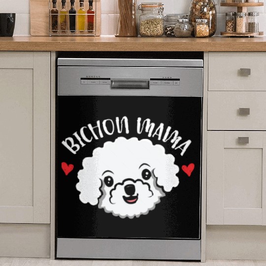 Bichon Mama Curly Hair Pup Puppy Bichon Frise Dish Washer Covers