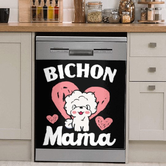 Bichon Mama Curly Hair Pup Puppy Bichon Frise Dish Washer Covers