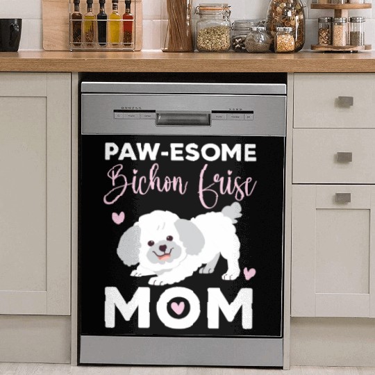 Pawesome Bichon Frise Mom Curly Hair Pup Puppy Dish Washer Covers