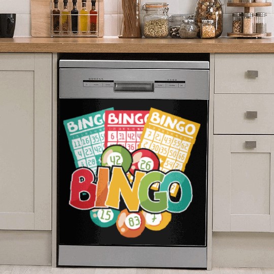 Fun Lucky Bingo Gambling Night Balls Cards T Dish Washer Covers