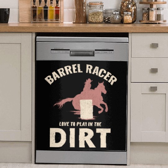 Barrel Racer Rodeo Racing Horse Riding Race Funny Dish Washer Covers