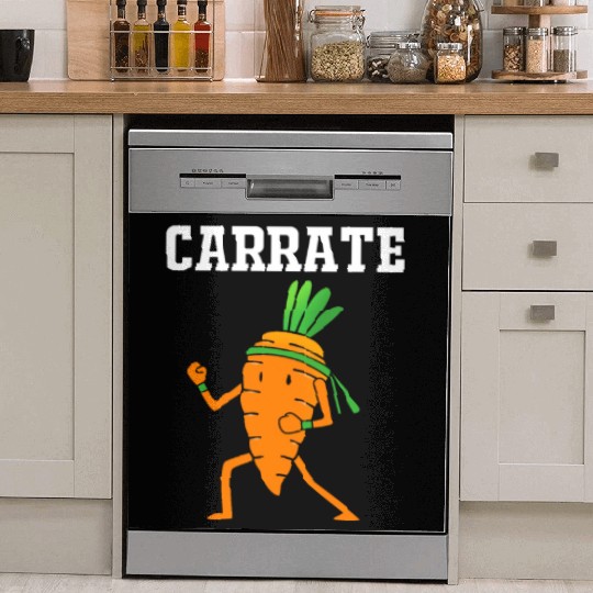 Carrate Funny Vegan Carrot Doing Karate Dish Washer Covers