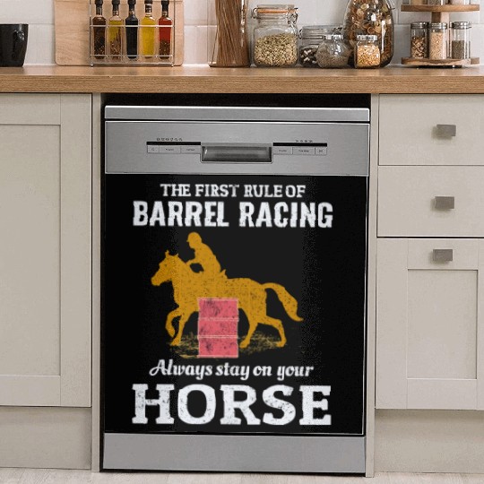 Barrel Racer Rodeo Racing Horse Riding Race Funny Dish Washer Covers