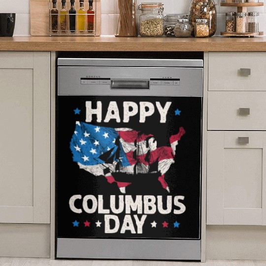Happy Columbus Day Christopher Columbus Navigator Dish Washer Covers