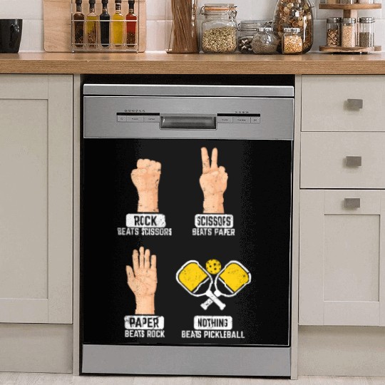 Rock Paper Scissors Nothing Beats Pickleball Playe Dish Washer Covers
