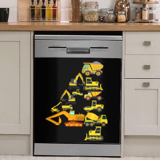 4th Birthday Construction Trucks For 4 Year Old Dish Washer Covers