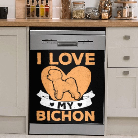 Bichon Frise Dog Lover Dog Breeder Puppy Paw Love Dish Washer Covers