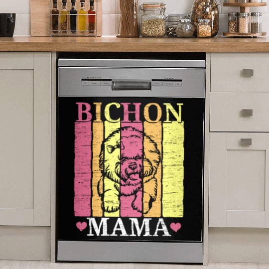 Bichon Frise Mama Dog Lover Puppy Paw Love Dish Washer Covers