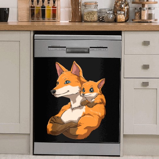Strong Fox with Fox Child for a Fox lovers Dish Washer Covers