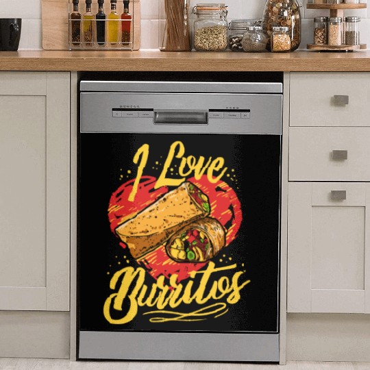 I Love Burritos Mexican Food Tex Mex Dish Washer Covers
