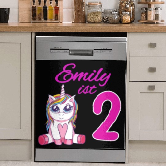 Children's Birthday Party 2 Years Girl Name Emily Dish Washer Covers
