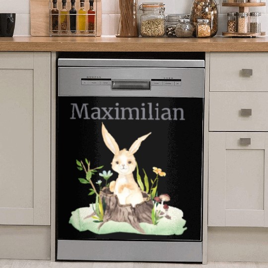 Waldtier Reh Hase Hedgehog Flowers Name Maximilian Dish Washer Covers