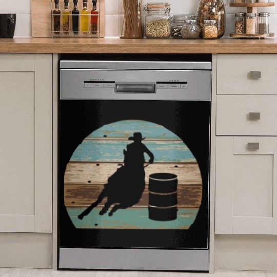 Barrel Racing Retro Style Dish Washer Covers