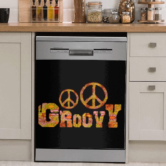 Psychedelic groovy Peace Dish Washer Covers