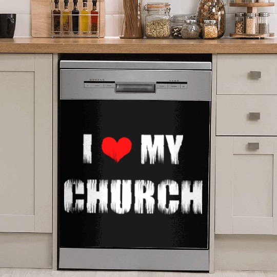 Christian Gift I Love My Church Christian Dish Washer Covers