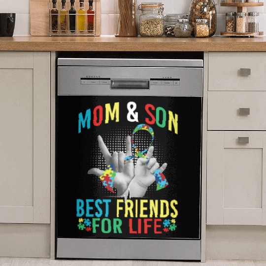 Mom And Son Best Friends For Life Autism Awareness Dish Washer Covers