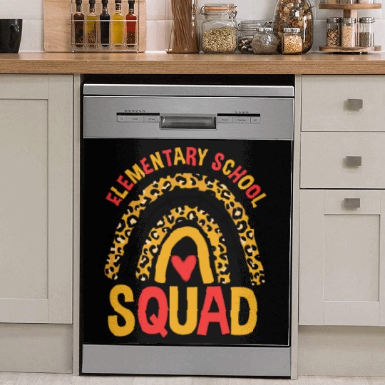 Back To School Leopard Elementary School Squad Dish Washer Covers