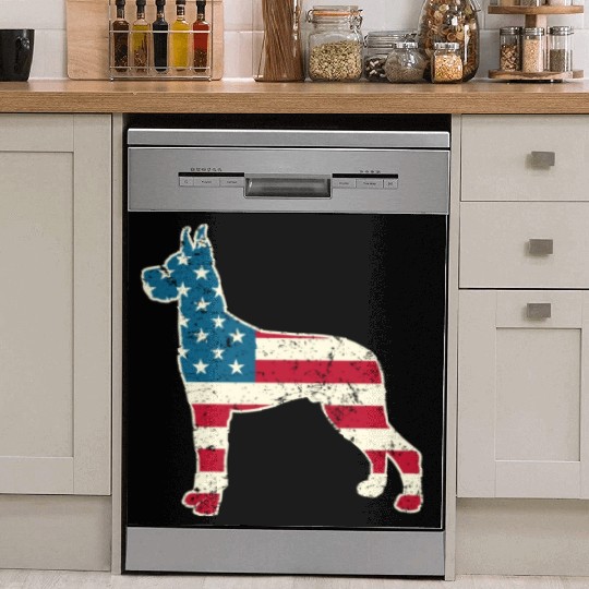 Great Dane American Flag 4th of July Dish Washer Covers for Men