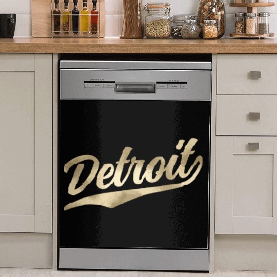 Detroit Michigan Cool Retro 1970S Vintage Dish Washer Covers