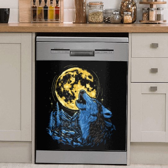 Wolf Moon Forest Wolves Nature Nature Liever Full Dish Washer Covers