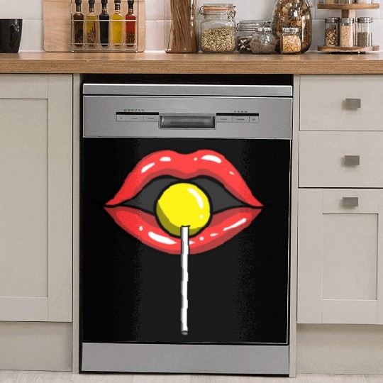 Red Lips Lollipop for Lollipop Lover Dish Washer Covers