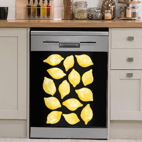 Lemon Watercolor Dish Washer Covers