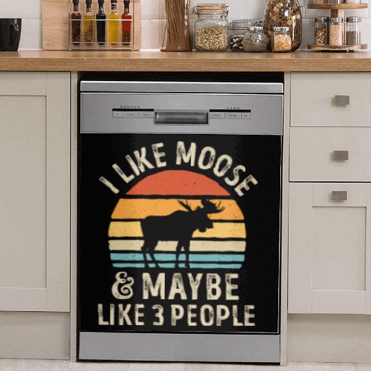 I Like Moose and Maybe 3 People Retro Sunset Vinta Dish Washer Covers