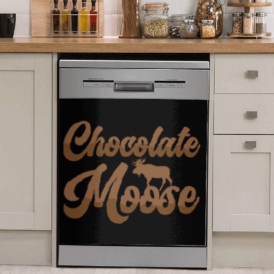 Chocolate Moose Wildlife Animal Alces Elk Deer Dish Washer Covers
