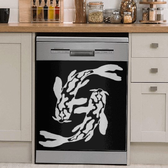 design 2 koi fish Dish Washer Covers