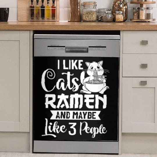 Ramen Cat Bowl Chicken Noodle Soup Japanese Dish Washer Covers