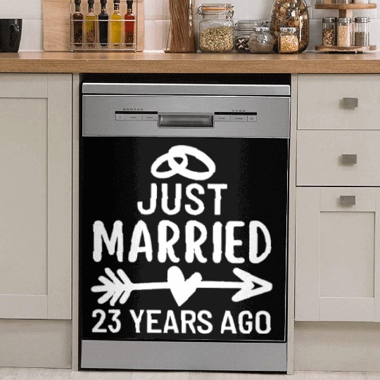 Just Married 23 Years Ago Wedding Anniversary Dish Washer Covers