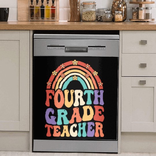 4th Grade Teacher Rainbow First Day Of School Dish Washer Covers