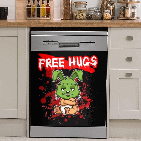 Free Hugs Halloween Sarcasm Scary Creepy Costume Dish Washer Covers
