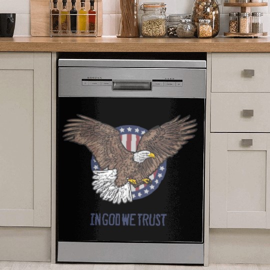 In God We Trust - Bald Eagle - Patriotic Dish Washer Covers