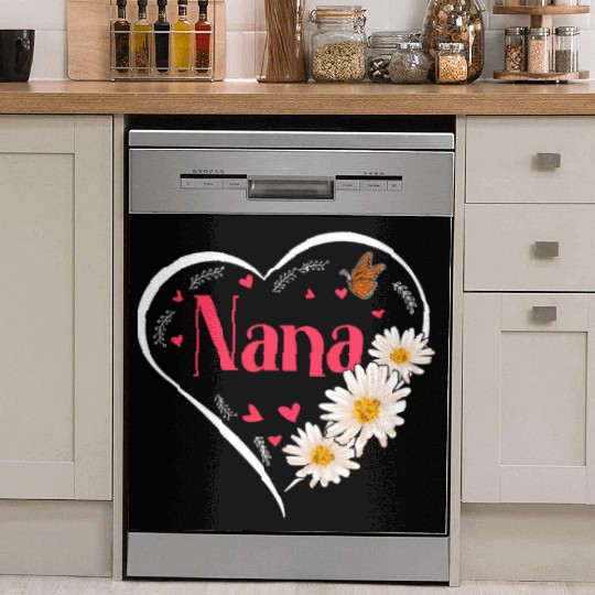 Nana Daisy Flower Heart Women Grandma Dish Washer Covers