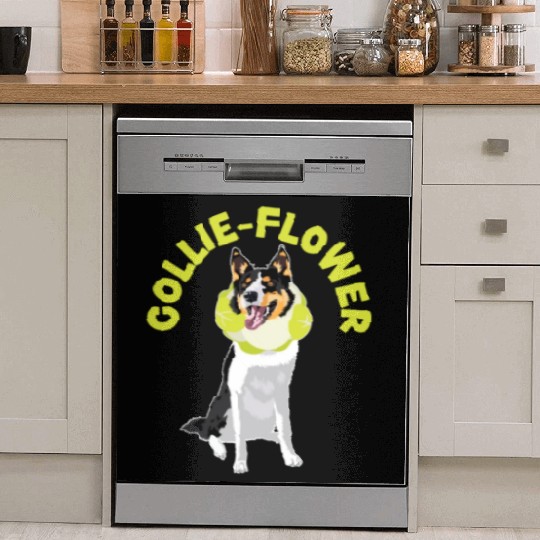 Collie-Flower Dog Puppy Paw Love Border Collie Dish Washer Covers