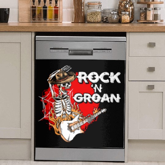 Halloween Cowboy Skeleton Rocker Hand Rock Dish Washer Covers