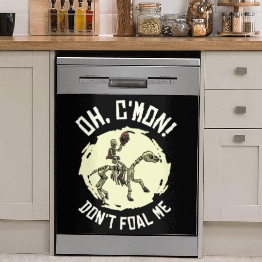 Halloween Cowboy Skeleton Foal Horse Riding Dish Washer Covers